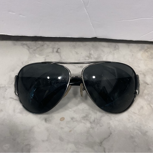 Final Sale! Prada Vintage Aviator Crystal Wrap Gray Black Moto Sunglasses Y2K - Picture 2 of 6